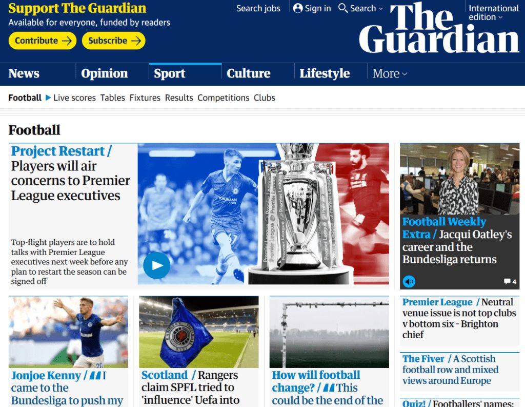 the guardian football